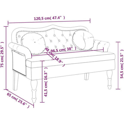Sitzbank 2-Sitzer mit Kissen, Rosa Samtsofa für Wohnzimmer