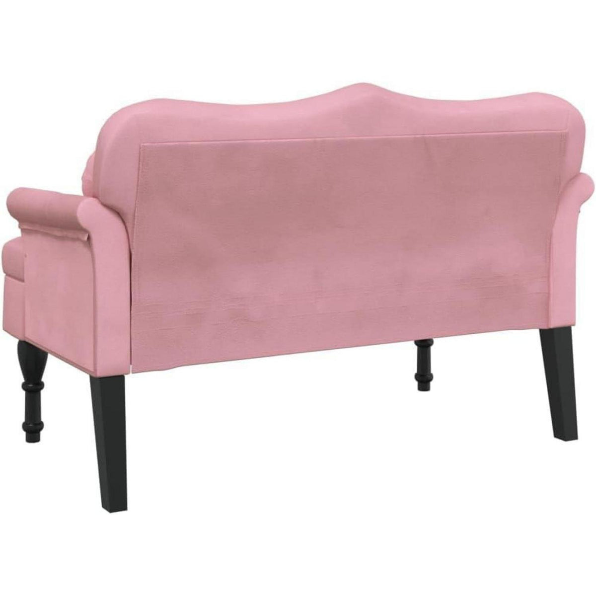 Sitzbank 2-Sitzer mit Kissen, Rosa Samtsofa für Wohnzimmer