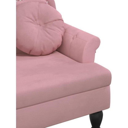 Sitzbank 2-Sitzer mit Kissen, Rosa Samtsofa für Wohnzimmer