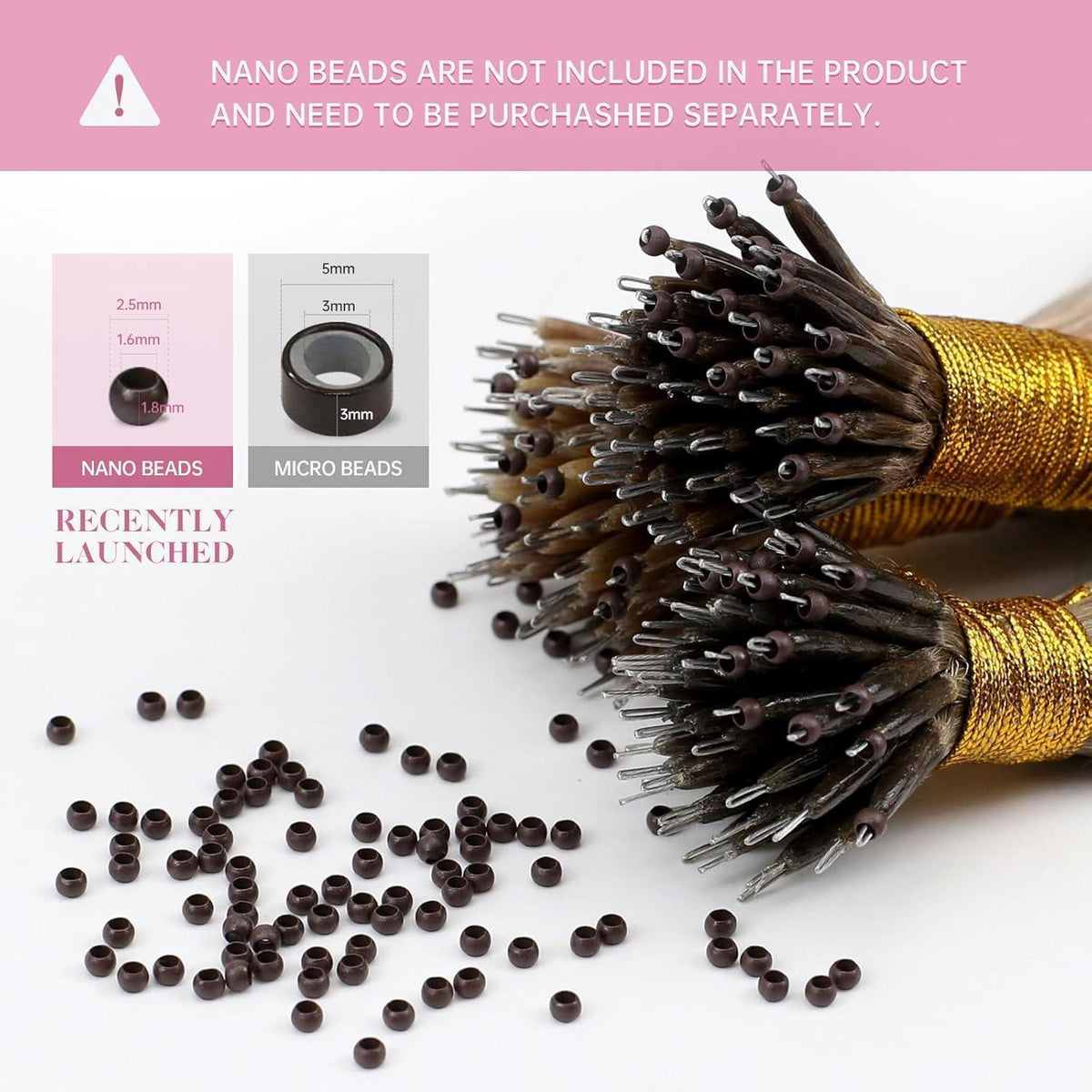 Nano Ring Extensions Braun Ombre Blond Echthaar 40cm