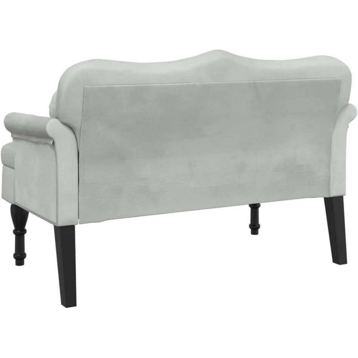 2-Sitzer Samt Sofa mit Kissen – Modernes Polstersofa Hellgrau