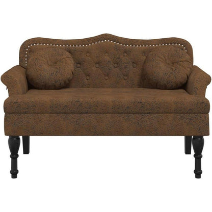 2-Sitzer Samtsofa Loveseat Braun – Modernes Polstersofa