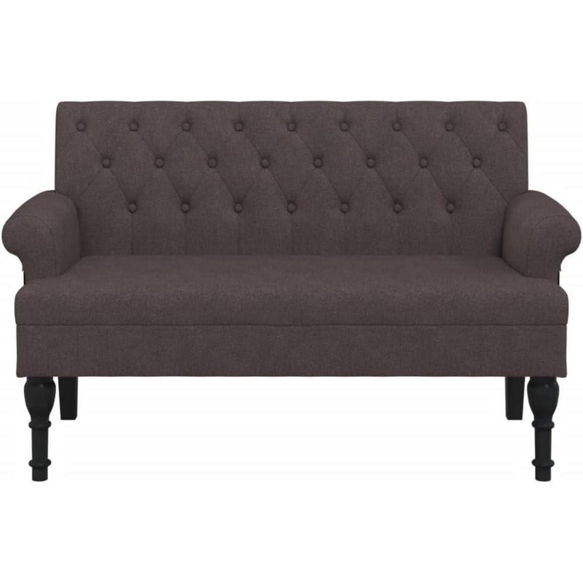 Sitzbank mit Rückenlehne, Retro-Stil, Dunkelbraun