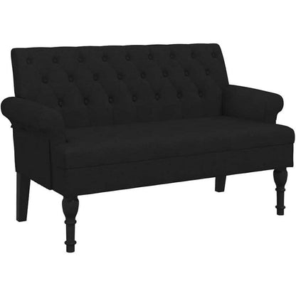 2-Sitzer Sofa Retro-Stil Schwarz – Bequeme Loveseat für Wohnzimmer