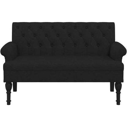 2-Sitzer Sofa Retro-Stil Schwarz – Bequeme Loveseat für Wohnzimmer