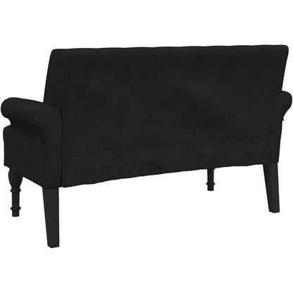 2-Sitzer Sofa Retro-Stil Schwarz – Bequeme Loveseat für Wohnzimmer