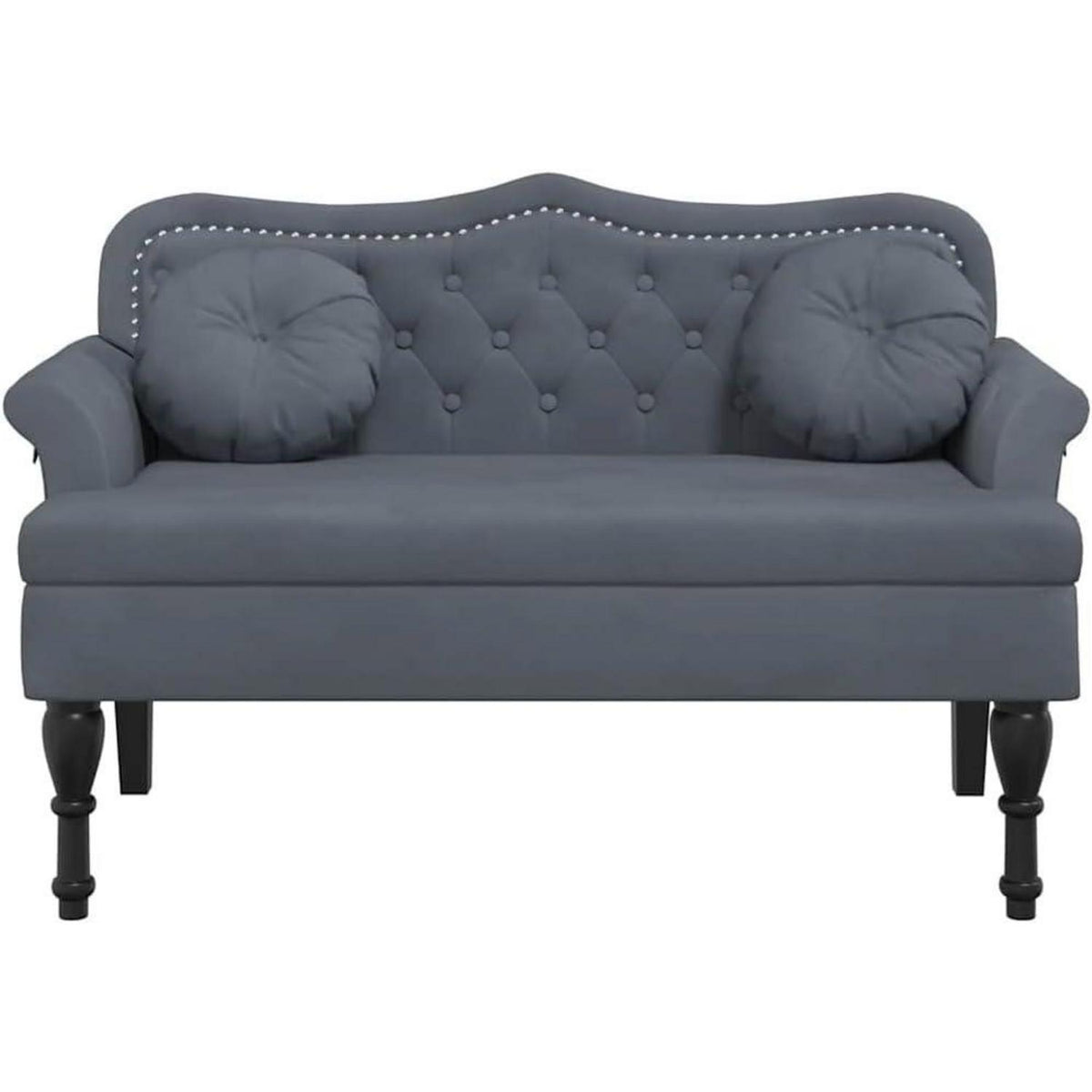 2-Sitzer Samt Sofa Dunkelgrau – Bequeme Couch für Wohnzimmer