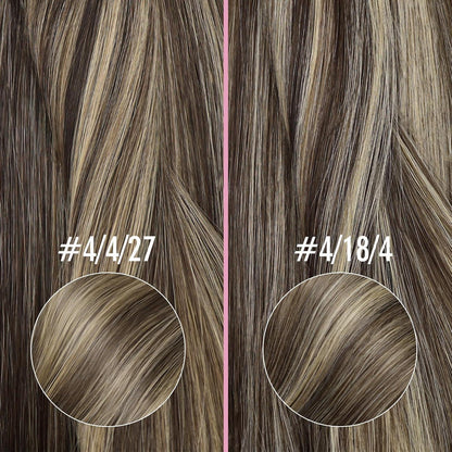 Nano Ring Extensions Braun Ombre Blond Echthaar 35cm