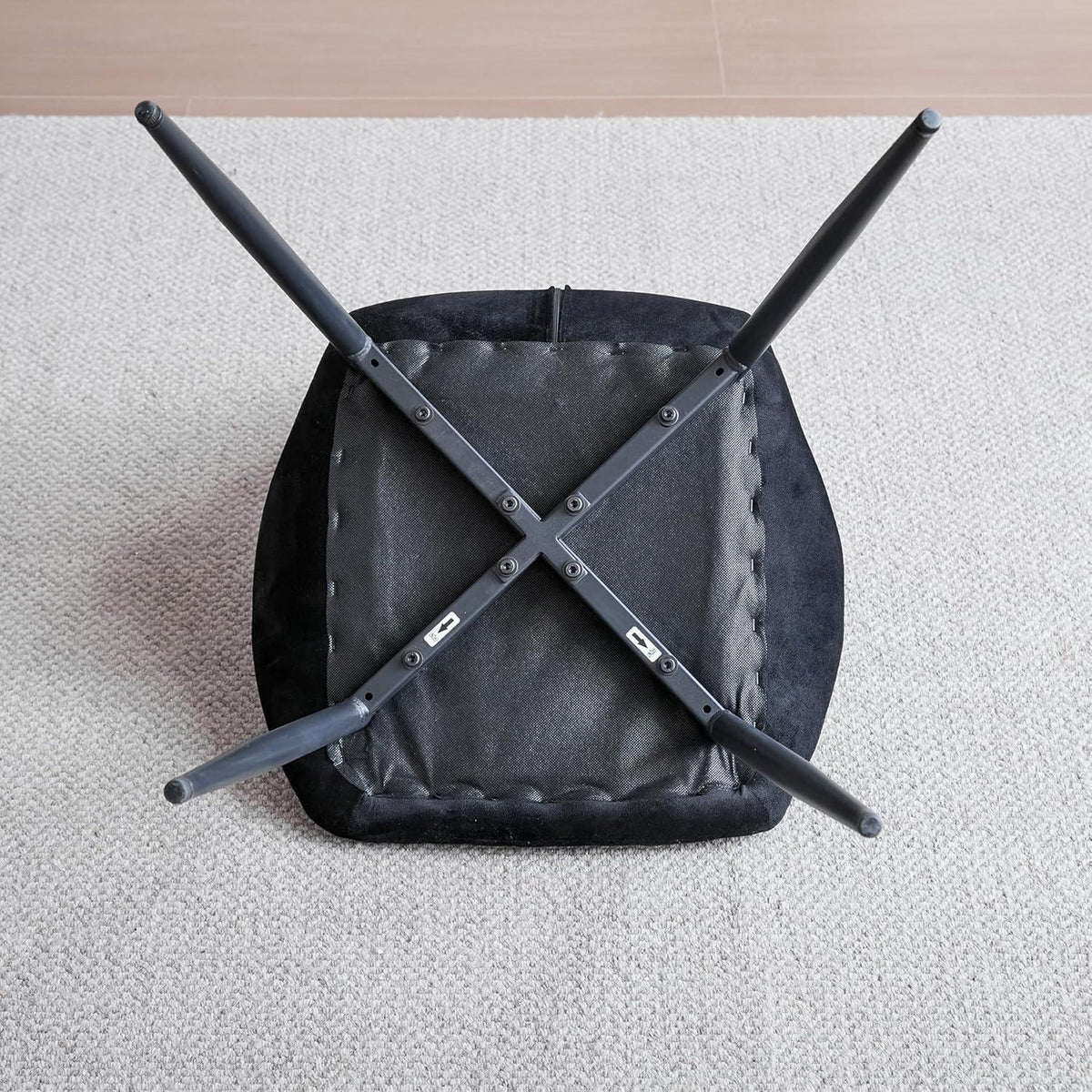 Rundes Esszimmer-Set Dunkle Holzmaserung & Schwarz