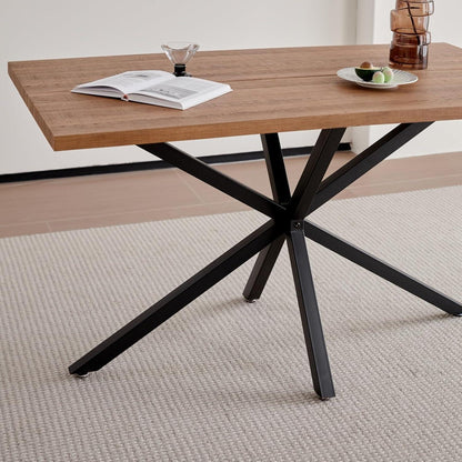 Esszimmer-Set 140cm | Quadratischer Tisch + 4 Leinenstühle Grau