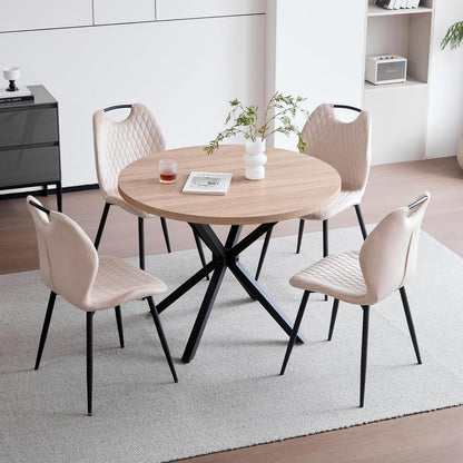 Rundes Esszimmer-Set 100cm | Tisch + 4 Moderne Stühle