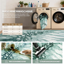 Grüner Kurzflor Teppich 160x230cm – Waschbar & Rutschfest