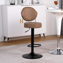 Drehbarer Barhocker mit Rückenlehne, Höhenverstellbar, Braun