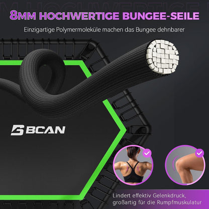 Fitness Trampolin Indoor mit verstellbarem Griff & Gummiseilen