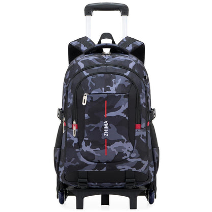 Schultrolley Rucksack Jungen Abnehmbar 6 Räder Tarnmuster 15,6"