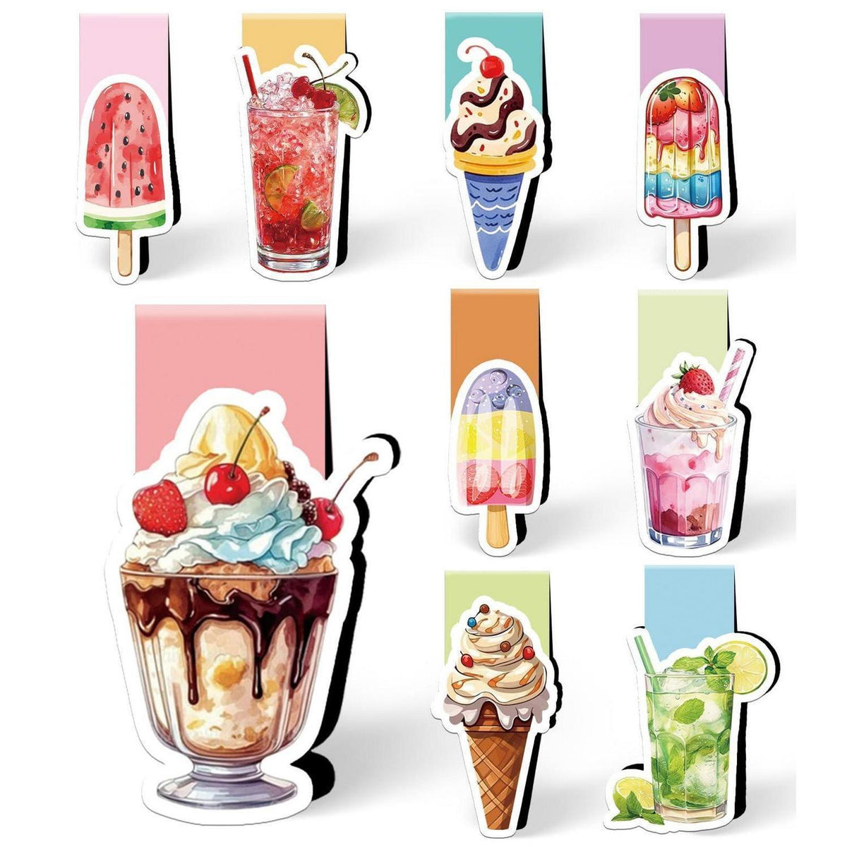 Magnetische Lesezeichen Kinder – Eis & Sommer Motive 9er Set