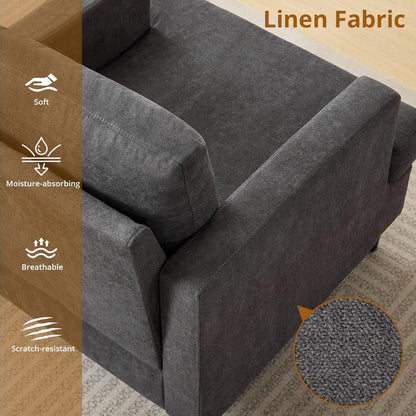Übergroßer Leinen-Akzentstuhl – Modernes Wohnzimmer & Büro