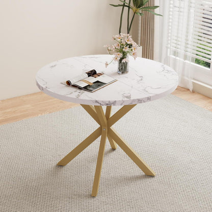 Nordisches Esszimmer Set: Runder Tisch (100x100cm) + 4 Stühle