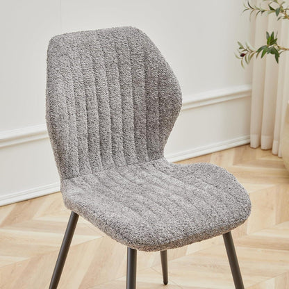 Moderner Esszimmerstuhl Set Grau – 4er Pack mit Streifenmuster