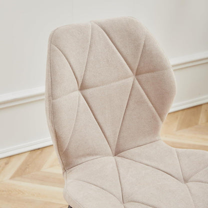 6er-Set Esszimmerstühle Modern Beige Gepolstert mit Rautenmuster