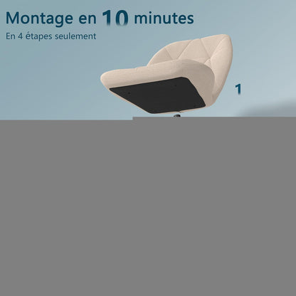 6er-Set Esszimmerstühle Modern Beige Gepolstert mit Rautenmuster