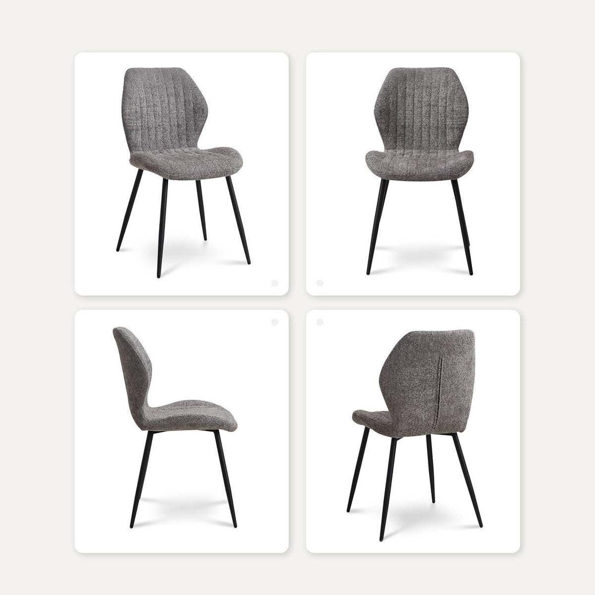 8 Esszimmerstühle Grau, Modern & Bequem mit Streifenmuster