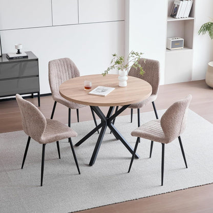 2er Set Esszimmerstühle Modern Braun mit Streifenmuster