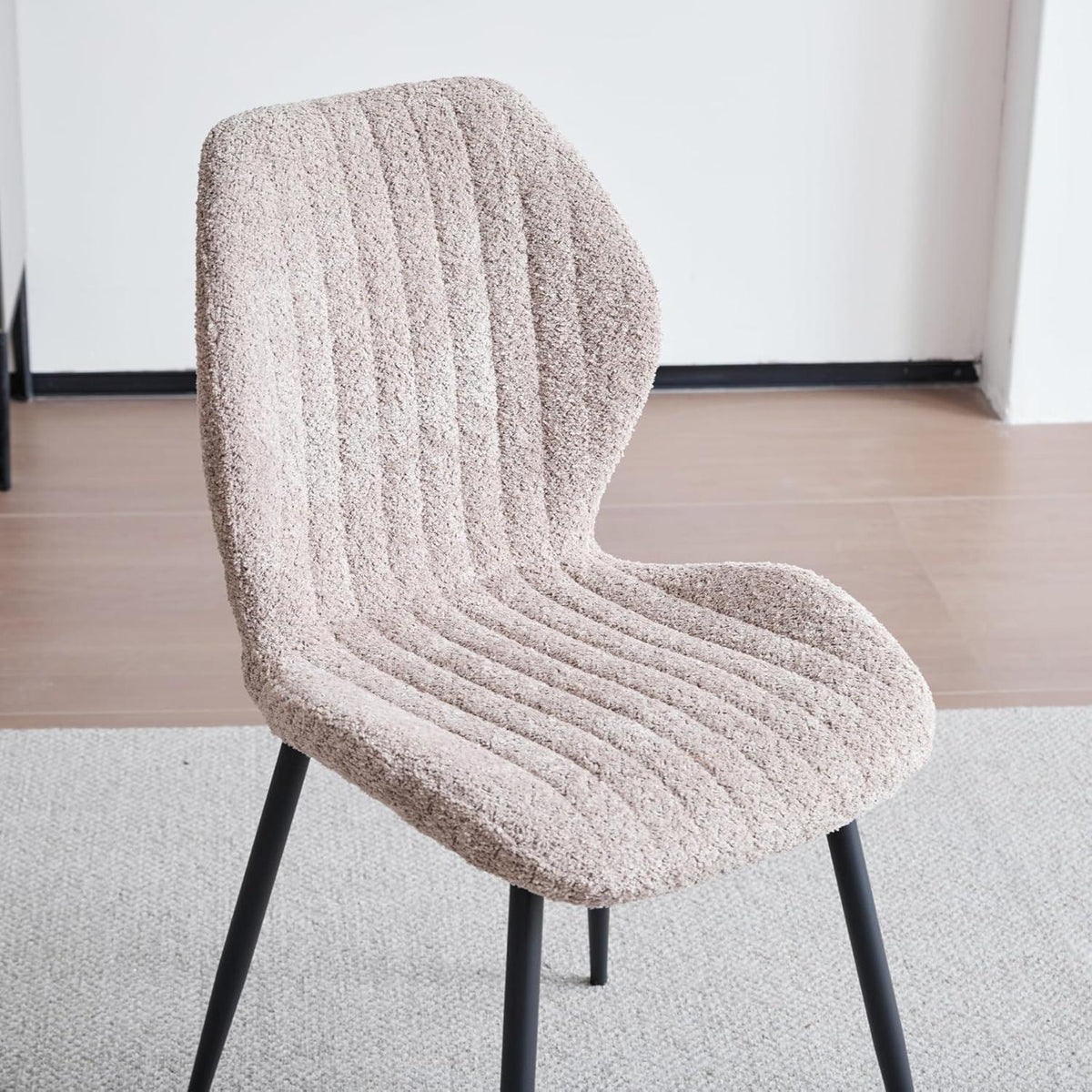 2er Set Esszimmerstühle Modern Braun mit Streifenmuster