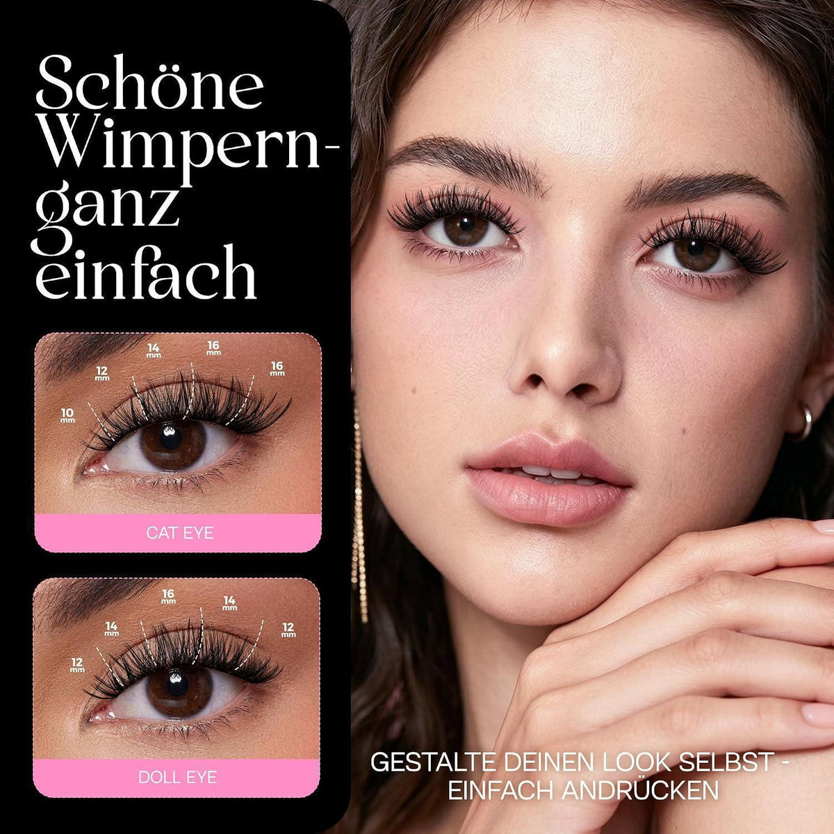 Selbstklebende Wimpern Extensions D Curl Wispy – Wiederverwendbar & Ohne Kleber