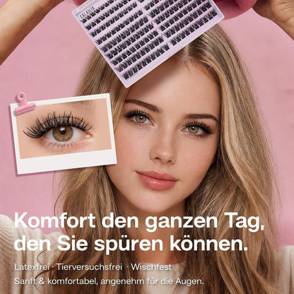 Selbstklebende Wimpern Extensions D Curl Wispy – Wiederverwendbar & Ohne Kleber