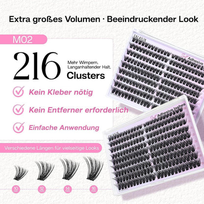 Selbstklebende Wimpern Extensions 216 Pcs D Curl Wispy