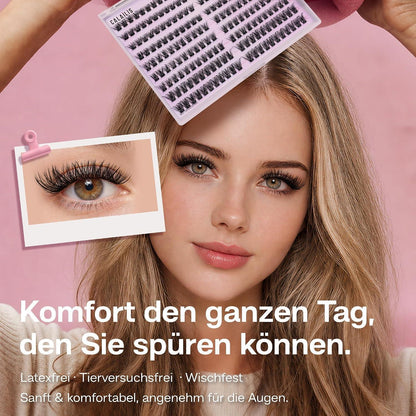 Selbstklebende Wimpern Extensions 216 Pcs D Curl Wispy