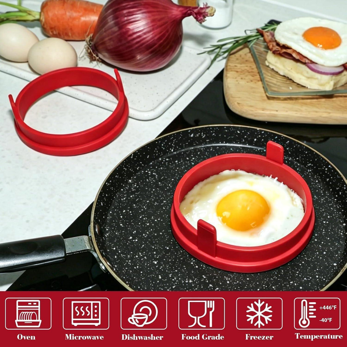 Silikon Eierform 2er-Set | Spiegelei Ringe für Pfanne