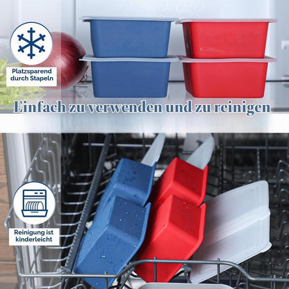 Silikon Gefrierformen mit Deckel - 4er Set 500ml