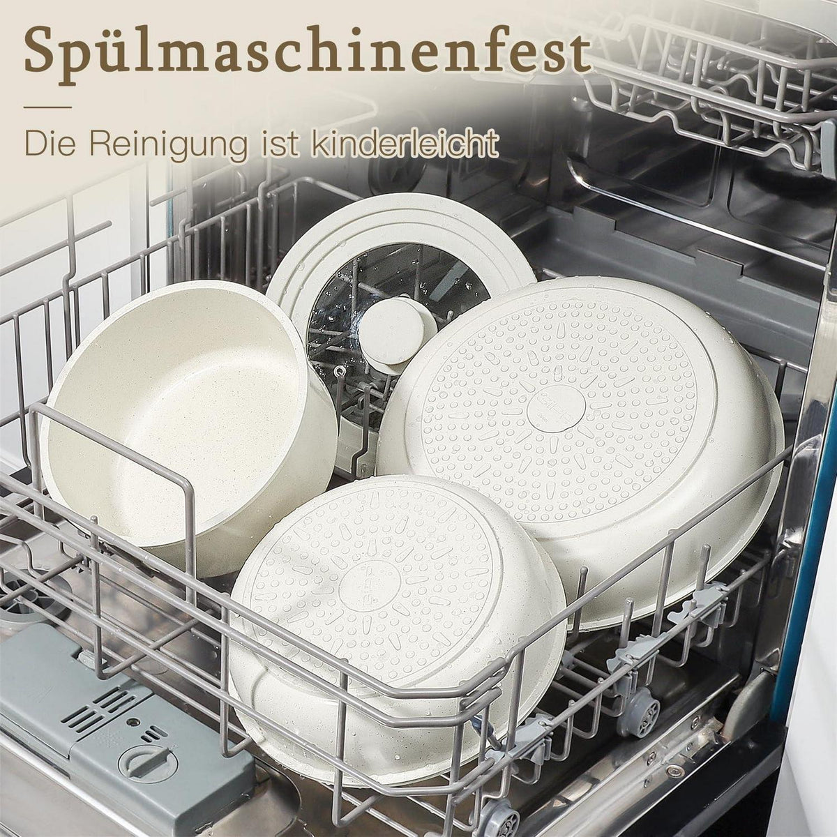 21-teiliges Granit Topfset mit abnehmbaren Griffen