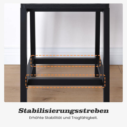 Esszimmerstühle 2er Set, Metallgestell, Schwarz