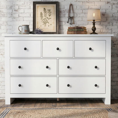 Kommode mit 7 Schubladen – Weißes Sideboard für Wohnzimmer & Schlafzimmer