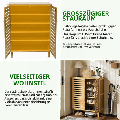 Schuhschrank mit 5 Ablagen & 2 Türen – Schuhregal für Flur & Diele