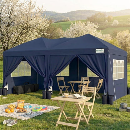 Faltpavillon 3x6m wasserdicht mit Seitenwänden & UV-Schutz
