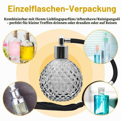 Nachfüllbarer Parfümzerstäuber 80ml Vintage Glas Black-sliver