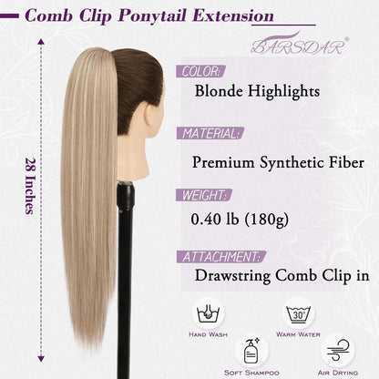 Blonder Pferdeschwanz Extension 70cm – Schnell & Einfach
