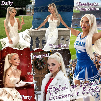 Blonder Pferdeschwanz Extension 70cm – Schnell & Einfach