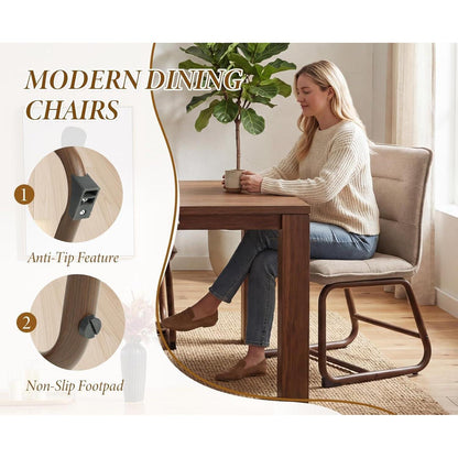 Esszimmerstühle Set 4er – Moderne Polsterstühle mit Metallgestell