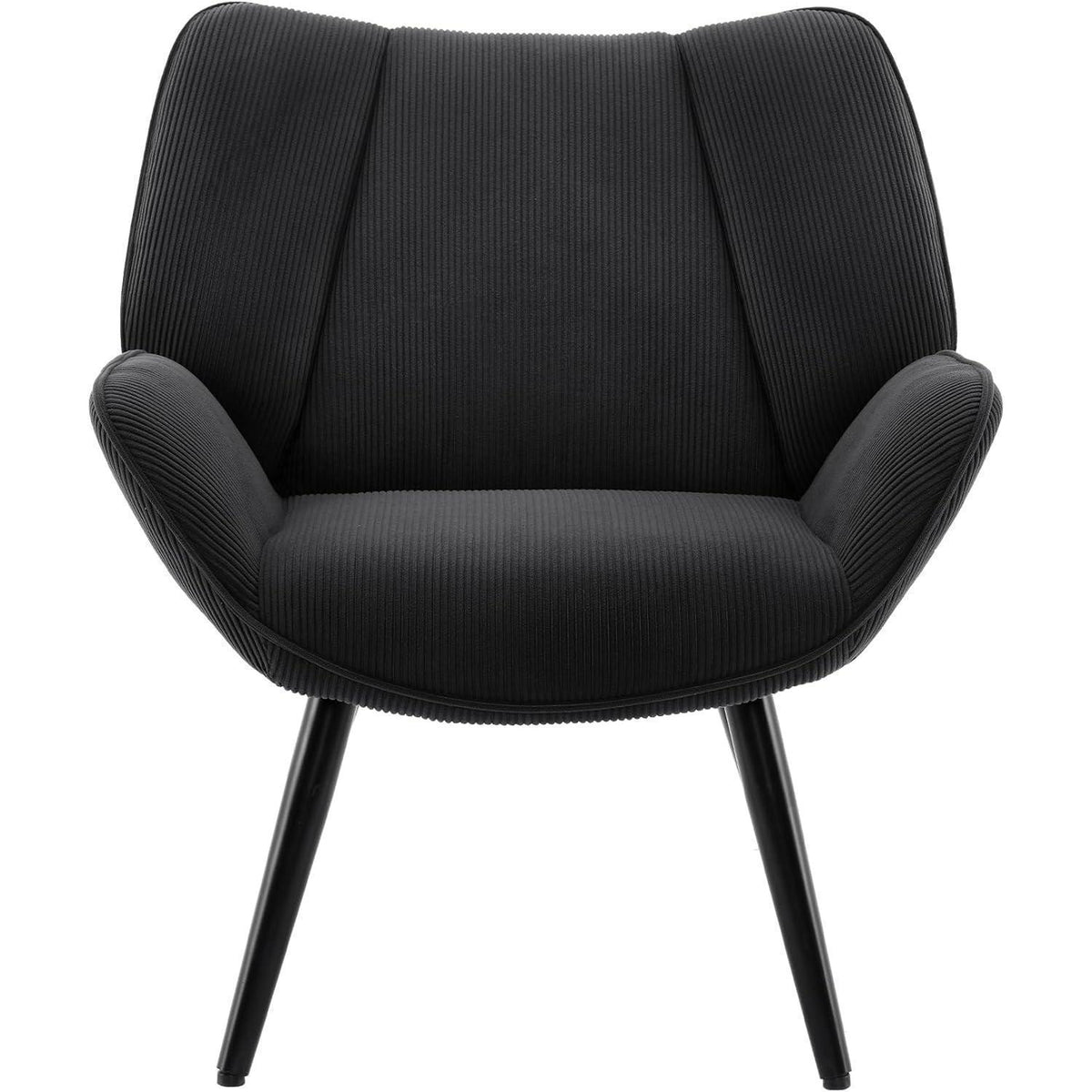 Lounge Sessel Cord Flügellehne Dunkelgrau – Bequemer Relax Sessel