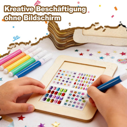 10 Holzbilderrahmen zum Bemalen – Kreatives Bastelset DIY
