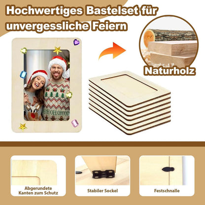 10 Holzbilderrahmen zum Bemalen – Kreatives Bastelset DIY