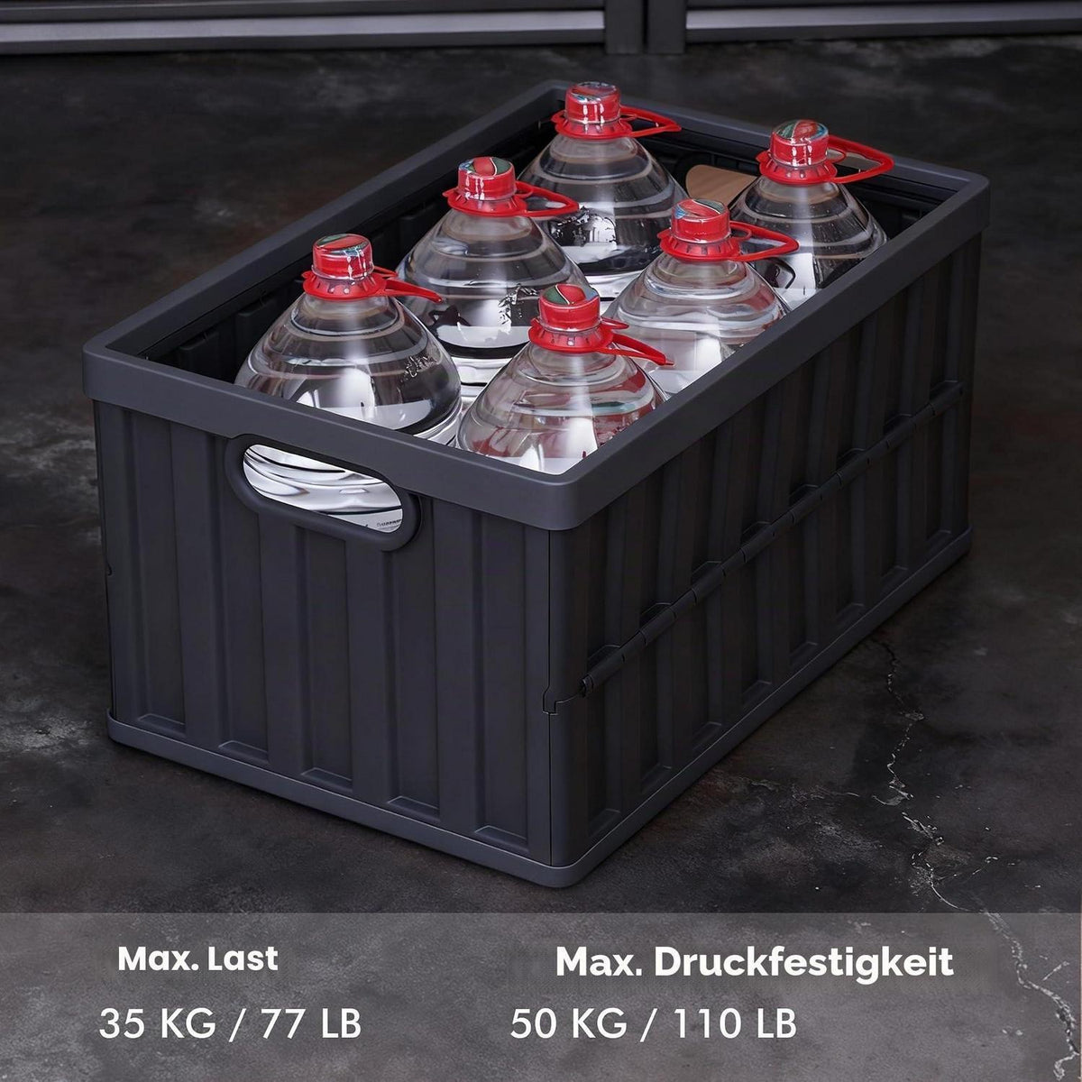 4er Set Faltbare Aufbewahrungsboxen 64L – Grau