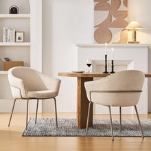 Esszimmerstuhl mit Armlehnen, Beige Cord Polsterstuhl