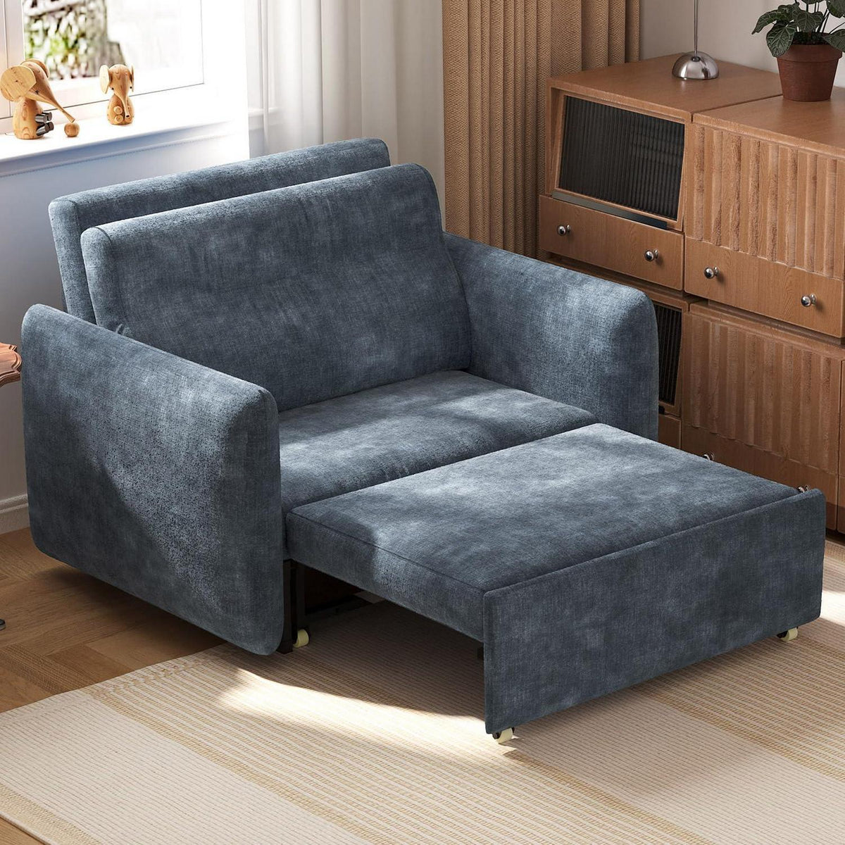 Ausziehbares Schlafsofa 1-Sitzer mit Rollfunktion
