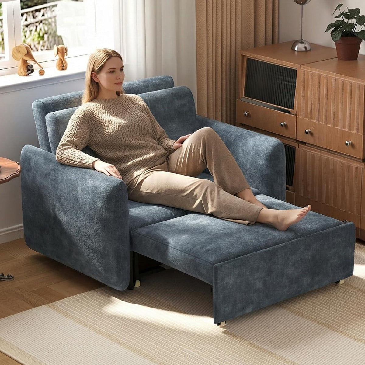 Ausziehbares Schlafsofa 1-Sitzer mit Rollfunktion